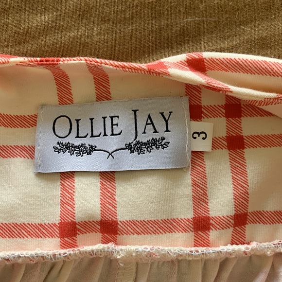 Long Sleeve Pant Romper in Scarlet Plaid - Picture 3 of 5